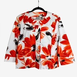 Chico’s Vibrant Floral Spring Jacket Size 1 (M / 8-10)